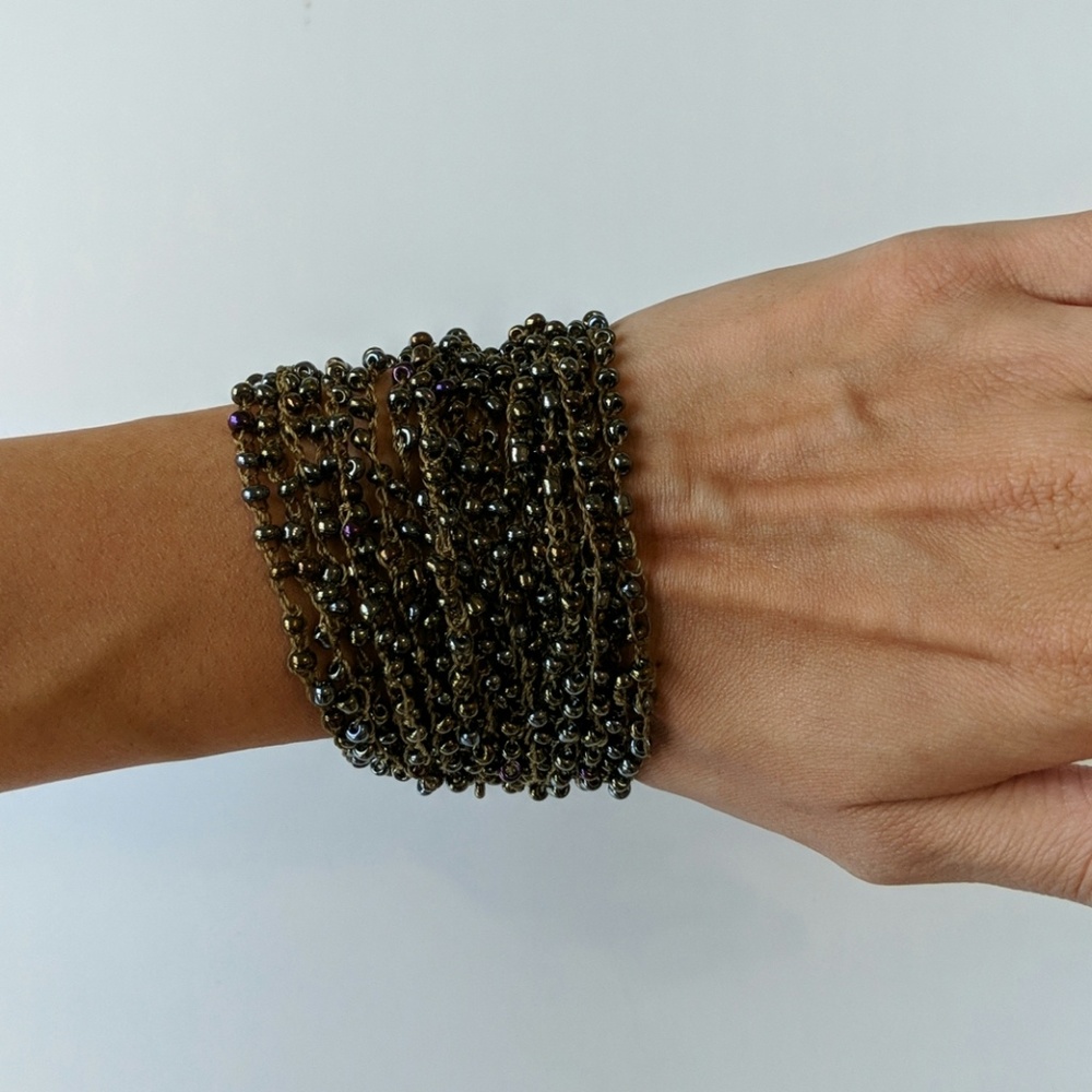 Crocheted beaded bracelet
